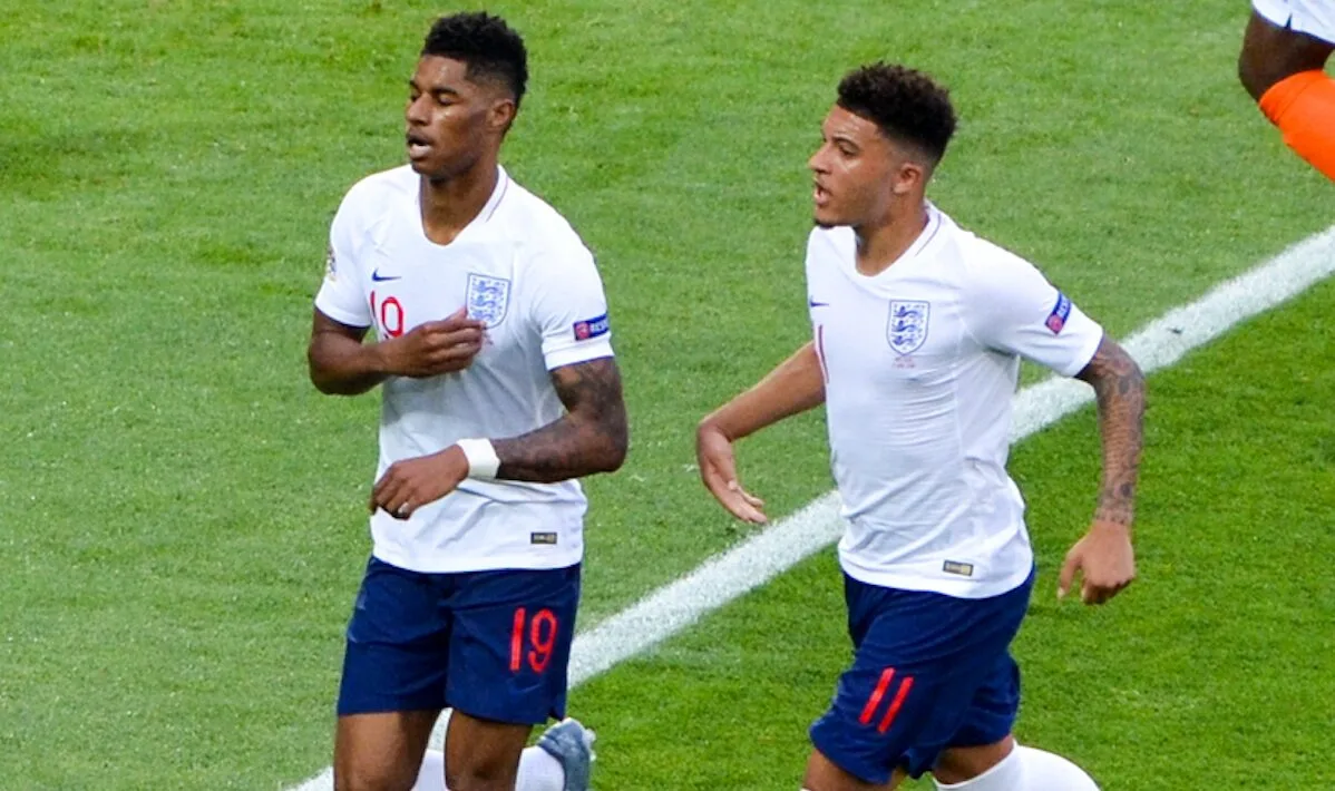 Rashford and Sancho during England's match