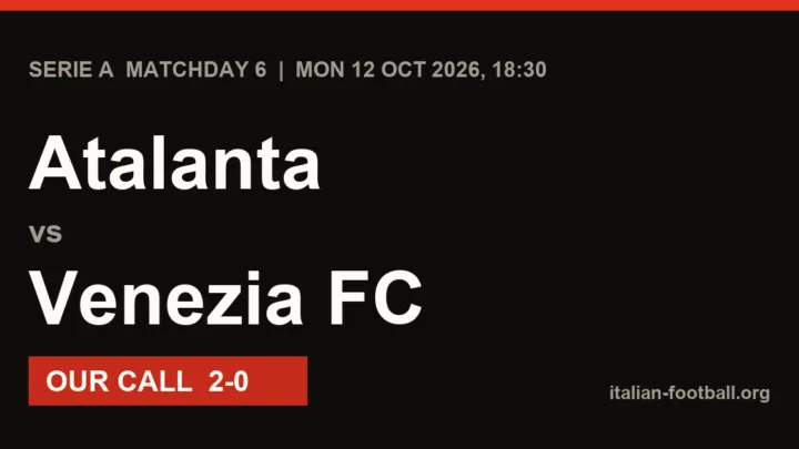 Atalanta vs Venezia FC Prediction: Serie A Matchday 6