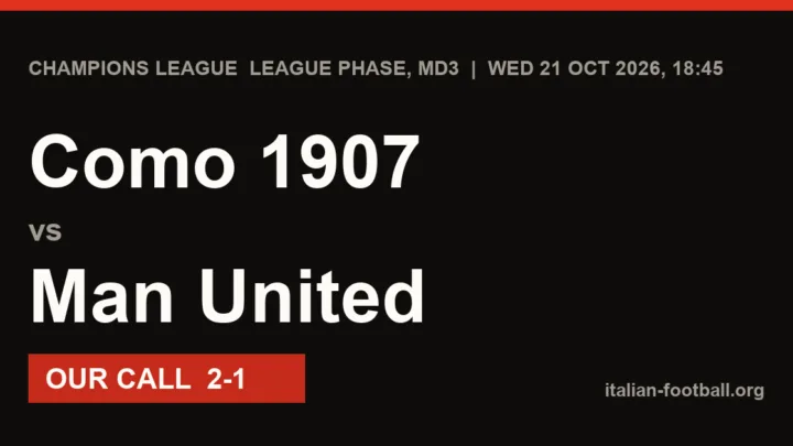 Como 1907 vs Man United Prediction: Champions League League phase, MD3