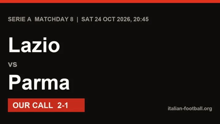 Lazio vs Parma Prediction: Serie A Matchday 8