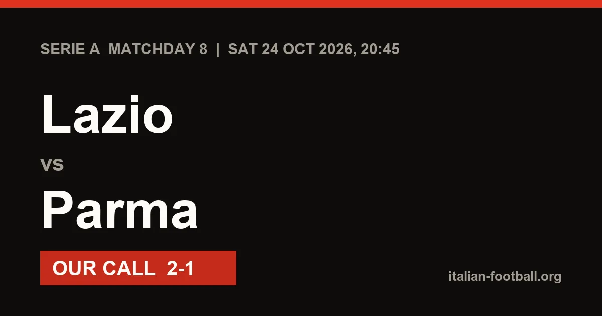 Lazio vs Parma Prediction: Serie A Matchday 8
