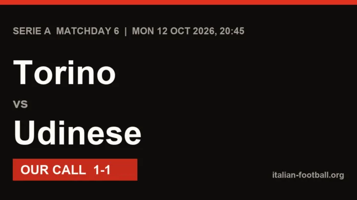 Torino vs Udinese Prediction: Serie A Matchday 6